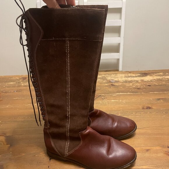 1958 Hush Puppies Genuine Leather and Suede Style Lace Up Boot Women's Size 6.5 - Picture 5 of 13